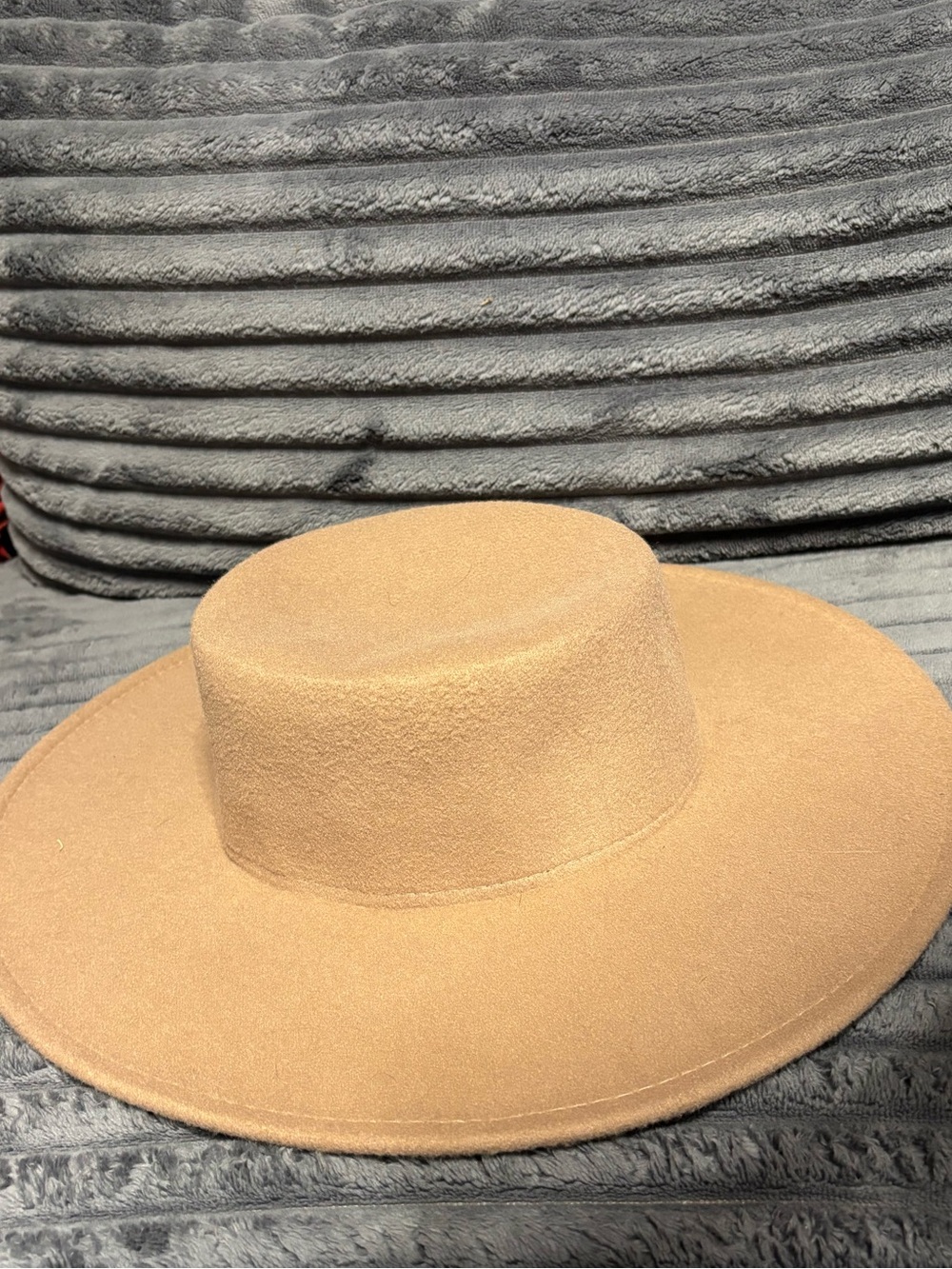 Source Unknown Wide Brim Felt Hat in Camel Tan